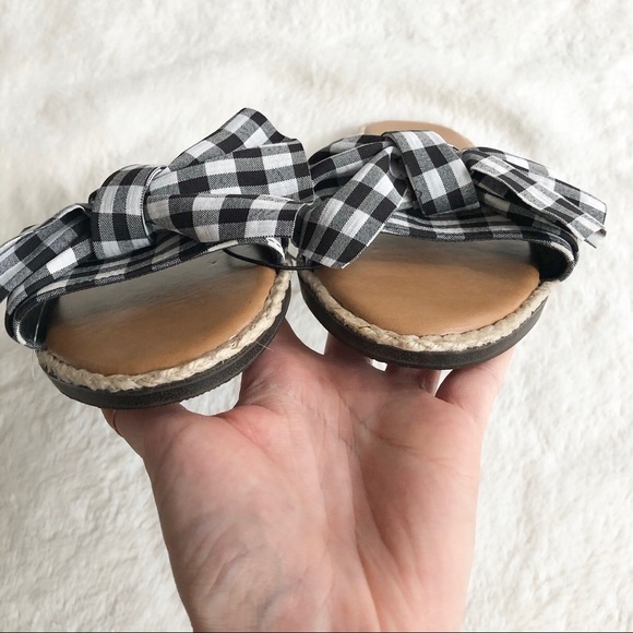 SOLD LOFT Outlet | Gingham Bow Slide Sandals *NWT* - Picture 6 of 11